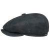 Stetson Stetson 8 Panel Sheepskin Flat Cap Men - Navy ‎mens Hats & Caps