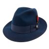 Stetson Hats & Caps Stetson Mens Frederick Fedora Hat Navy
