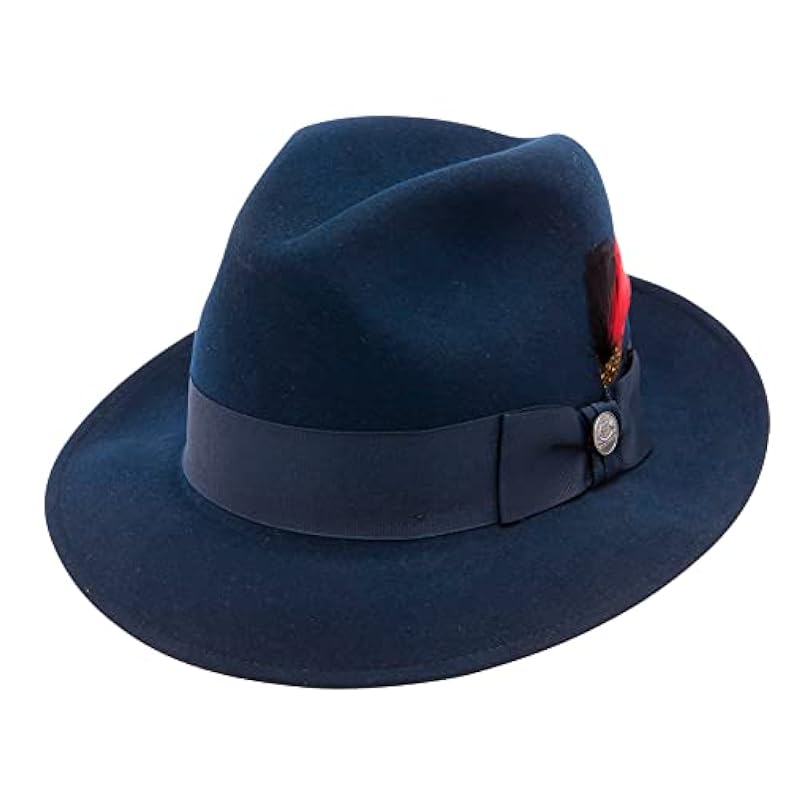Stetson Hats & Caps Stetson Mens Frederick Fedora Hat Navy