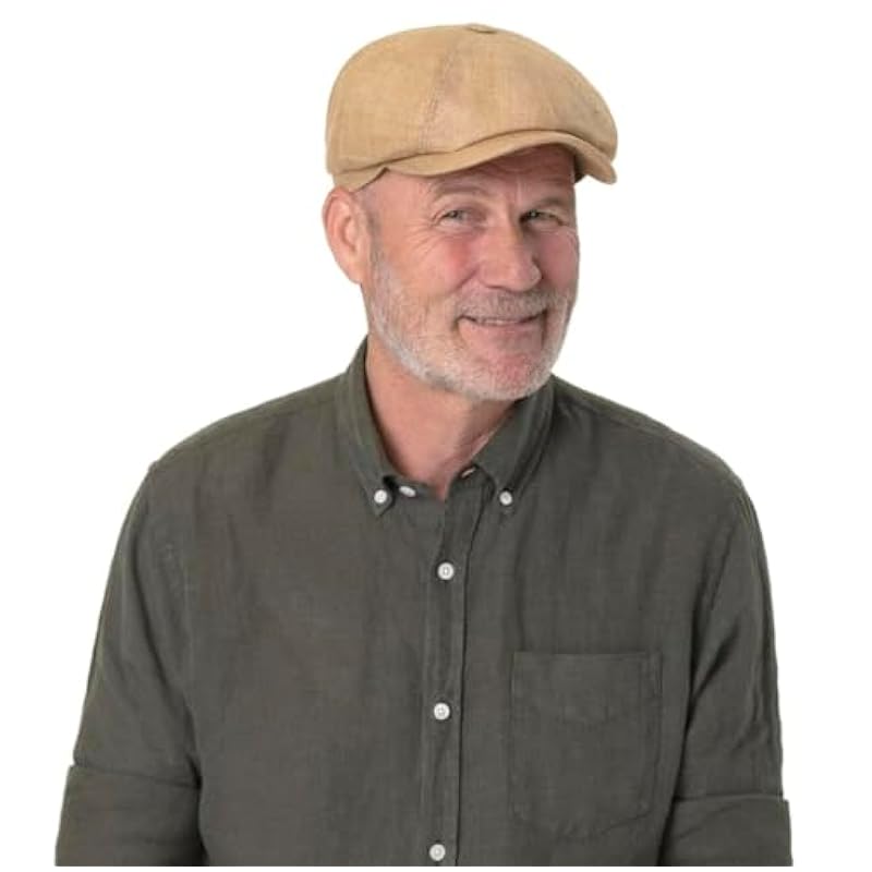 Stetson Stetson Hatteras Uni Sustainable Linen Flat Cap Men - Made in The EU Beige ‎mens Hats & Caps