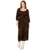 Stetson Stetson Women's Bandana Print Long Sleeve Midi Dress Dark Brown Medium US ‎womens Dresses