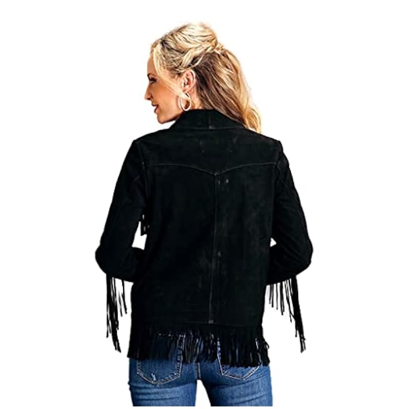 Stetson Stetson Western Jacket Womens Fringe M Black 11-098-0539-0078 BL ‎Womens Coats, Jackets & Vests
