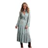 Stetson Western Dress Womens L/S Mandala XS Aqua 11-057-0590-2014 BU ‎womens Dresses Stetson