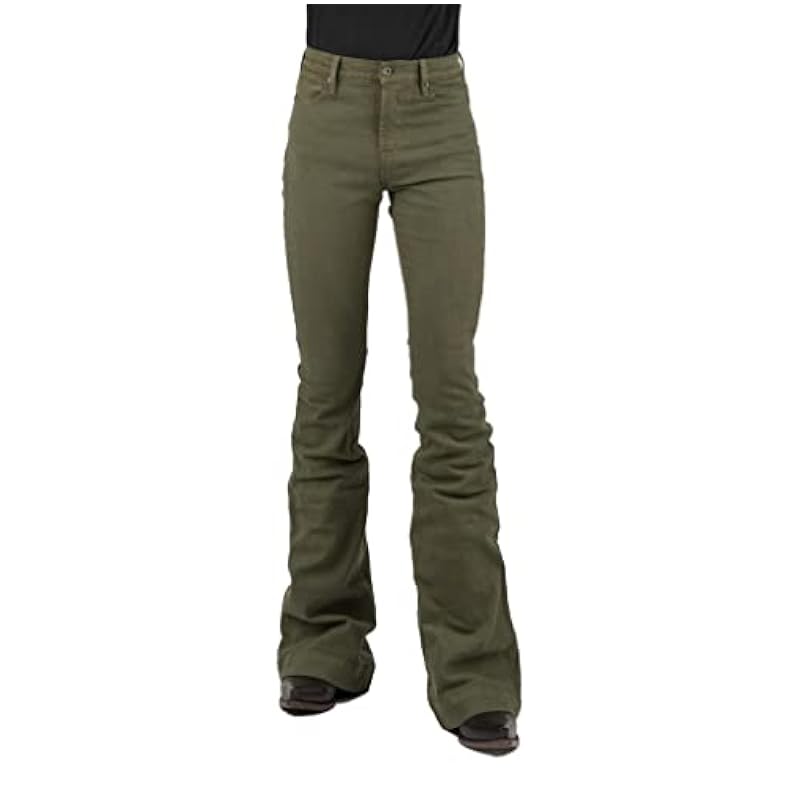 Stetson Western Jeans Womens Flare 10 Reg Olive 11-054-0921-2410 GR ‎womens Jeans Stetson