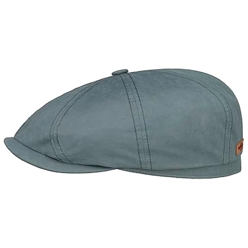 ‎mens Hats & Caps Stetson Stetson Hatteras Waxed Cotton WR Flat Cap Men - Blue