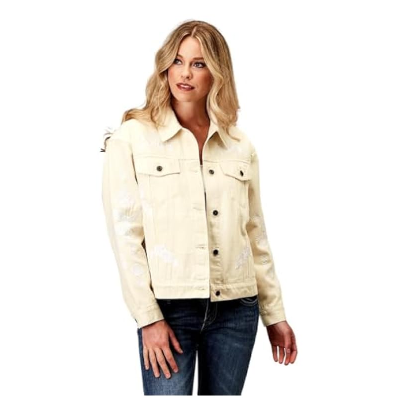 Stetson Western Jacket Womens Denim Button L Cream 11-098-0594-2047 WH Stetson ‎Womens Coats, Jackets & Vests