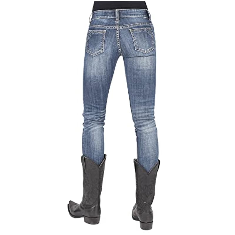 ‎womens Jeans Stetson Stetson Women's 503 Pixie Stix Fit Skinny Straight Jeans Blue 0W x 30L