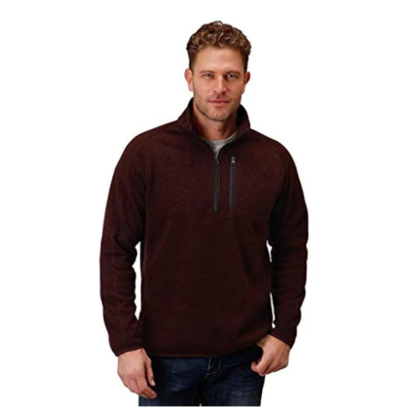 Stetson Stetson Western Sweater Mens 1/4 Zip XL Wine 11-014-0120-7110 WI ‎men Sweaters