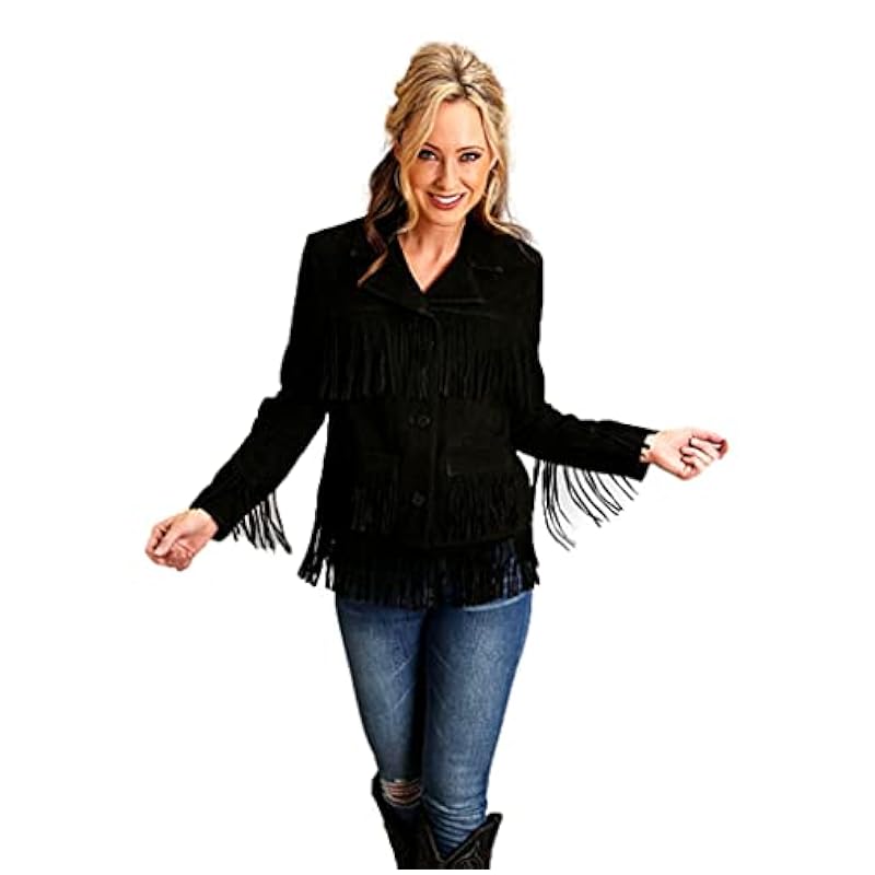 Stetson Coats, Jackets & Vests ‎Womens Stetson Western Jacket Womens Fringe XL Black 11-098-0539-0078 BL