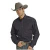 ‎mens Shirts Stetson Stetson Men's Solid Button Oxford Long Sleeve Western Shirt Black Medium