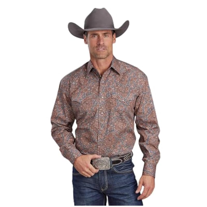 Stetson Copper Brown Paisley Print - Mens Shirt Stetson ‎mens Shirts