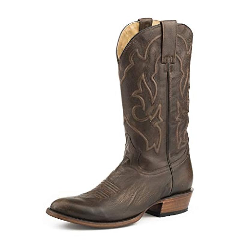 ‎mens Boots Stetson Stetson Men's Carlisle Corded Shaft Western Boot Round Toe - 12-020-7311-1671 Br Brown