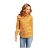 Stetson Women's Southwestern Embroidered Western Snap Shirt Yellow Large Stetson ‎womens Tops, Tees & Blouses