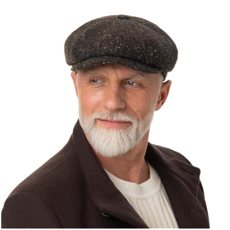 Stetson Hats & Caps ‎mens Stetson Hatteras Newsboy Flat Cap Men - Made in The EU Grey-mottled