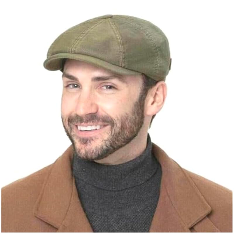 Stetson Hatteras Cotton x The Feebles Flat Cap Men - Olive ‎mens Hats & Caps Stetson