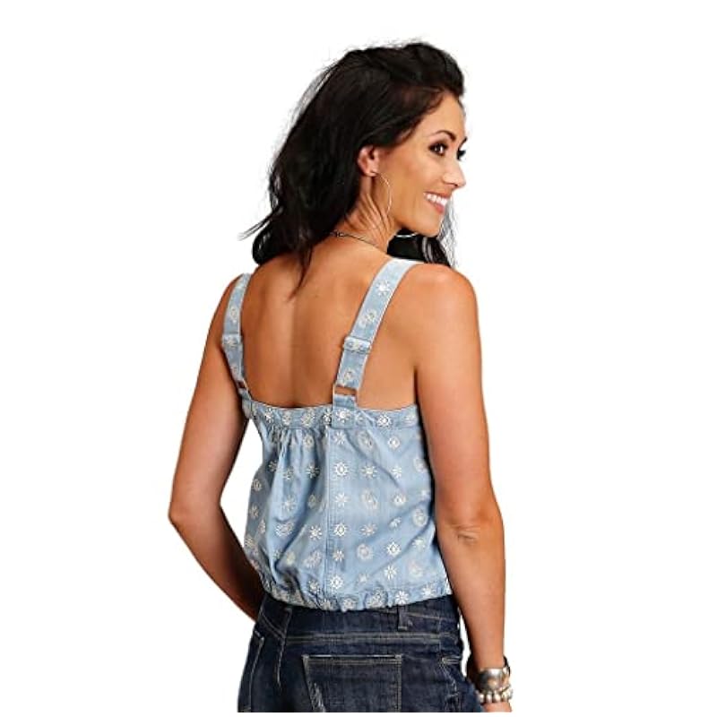 Stetson Western Shirt Womens Button Tank XL Blue 11-052-0565-0554 BU Stetson ‎womens Tops, Tees & Blouses