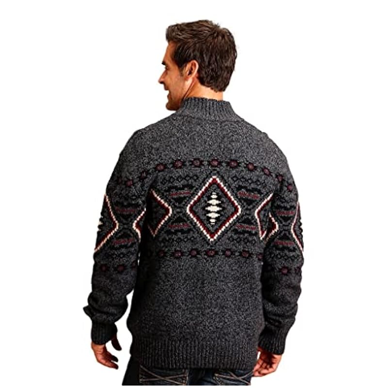 Stetson 11-014-0120-7037 (WSL) Aztec Full Zip Sweater Grey ‎men Sweaters Stetson