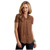 Stetson Stetson Womens Brown Rayon/Nylon Lucky Star S/S Blouse S ‎womens Tops, Tees & Blouses