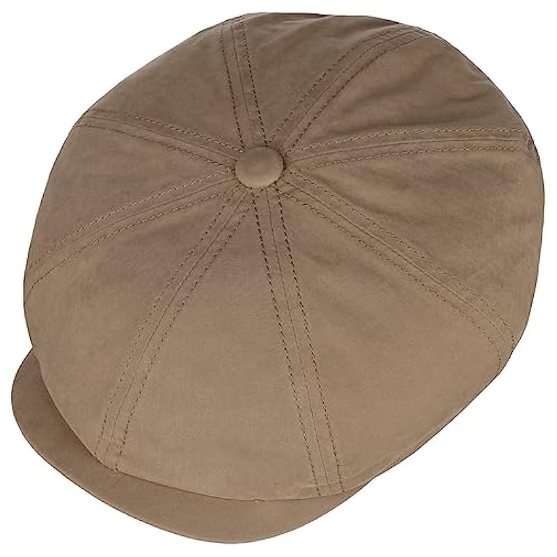 Stetson Hatteras Waxed Cotton WR Flat Cap Men - Beige Stetson ‎mens Hats & Caps