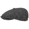Stetson Hats & Caps ‎mens Stetson Hatteras Herringbone Flat Cap Men - Made in Germany Black