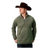 Stetson Western Sweatshirt Mens 1/4 Zip XL Green 11-014-0120-7034 GR Stetson ‎men Active