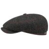 Stetson Stetson Hatteras Gallanger Wool Flat Cap Women/Men - Made in The EU Black-grey ‎womens Hats & Caps