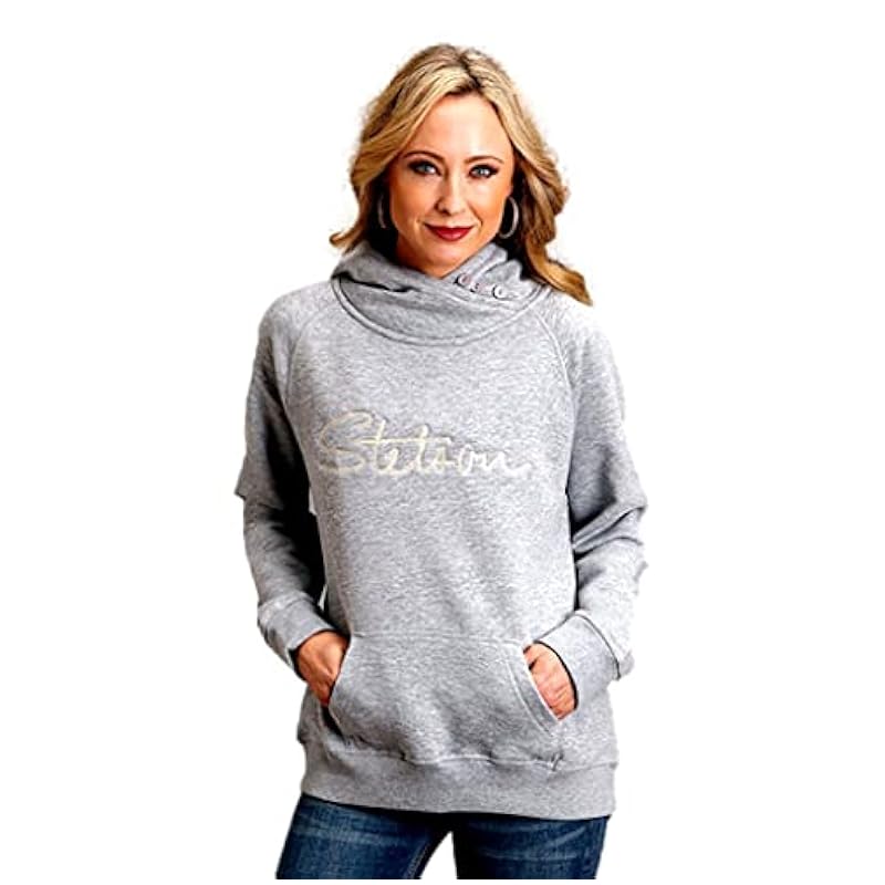 Stetson Western Sweatshirt Womens Script L Gray 11-098-0562-8005 GY ‎womens Fashion Hoodies & Sweatshirts Stetson