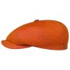 Stetson Hats & Caps ‎mens Stetson Hatteras Uni Linen Flat Cap Men - Made in The EU Orange