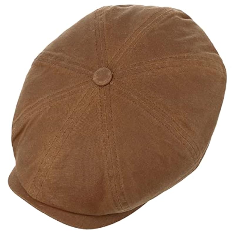 ‎mens Hats & Caps Stetson Stetson Hatteras Wax Flat Cap with Ear Flaps Men - Brown