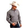 ‎mens Shirts Stetson Stetson Western Shirt Mens L/S Foulard Snap L Gray 11-001-0425-1051 GY