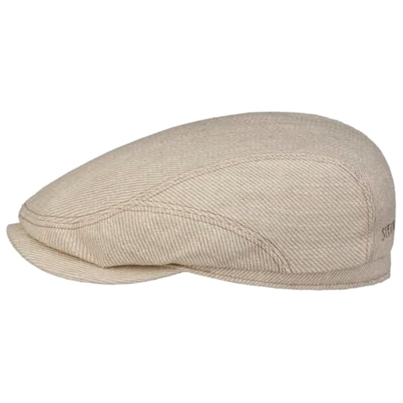 Stetson Sustainable Heavy Twill Flat Cap Men - Made in The EU Oatmeal ‎mens Hats & Caps Stetson