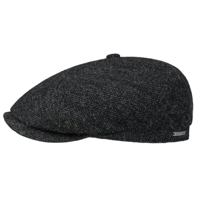 Stetson Brooklin Black Herringbone Flat Cap Men - Black-grey Stetson ‎mens Hats & Caps