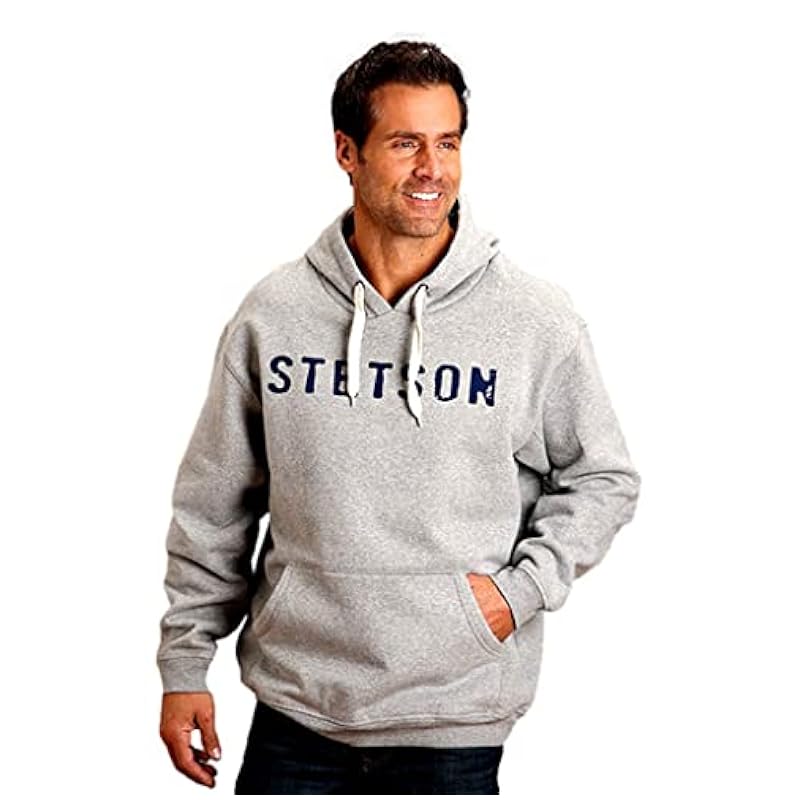 Stetson Western Sweatshirt Mens Rib Cuffs XL Gray 11-097-0562-0910 GY ‎mens Active Stetson