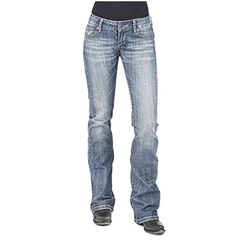‎womens Jeans Stetson Stetson Women's 818 Contemporary Medium Bootcut Jeans Blue 0W x 30L