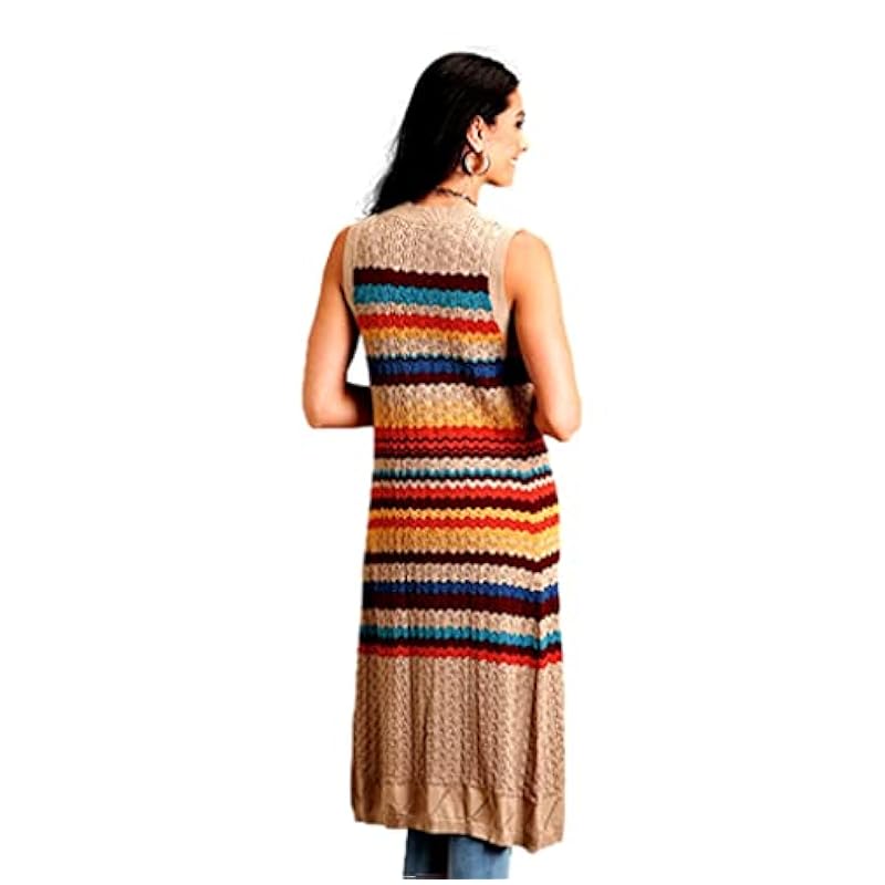 Stetson Western Duster Womens Striped Vest L Multi 11-027-0539-2028 MU ‎womens Coats, Jackets & Vests Stetson