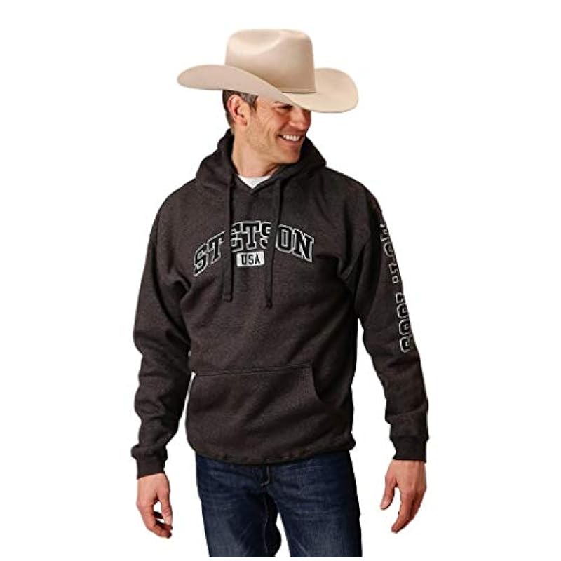 ‎mens Active Stetson Stetson Western Sweatshirt Mens Hoodie XL Gray 11-097-0562-0889 GY