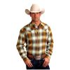 Stetson Stetson Western Shirt Mens L/S Collar S Brown 11-001-0478-6055 BR ‎mens Shirts