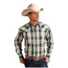 Stetson Olive Ombre Plaid Long Sleeve - Mens Shirt ‎mens Shirts Stetson