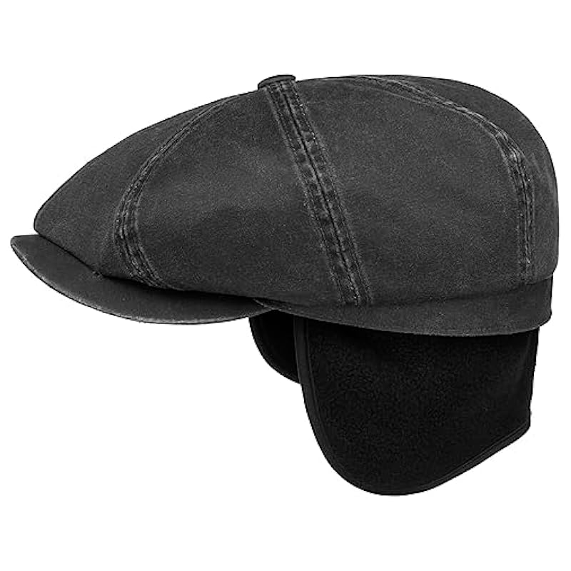 Stetson Hatteras Datto Flat Cap with Ear Flaps Men - Black Stetson ‎mens Hats & Caps