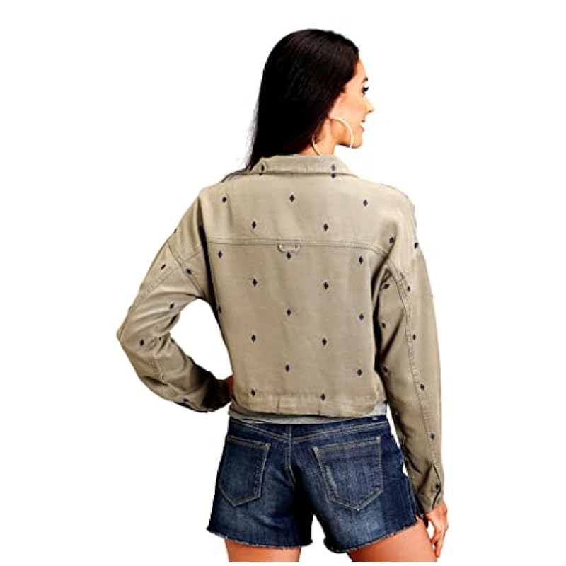 Stetson Stetson Women's Embroidered Long Sleeve Jacket Olive X-Small ‎Women Coats, Jackets & Vests