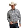 Stetson Stetson Greenspring Paisley Blue - Mens Shirt Blue Shirts