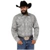 ‎mens Shirts Stetson Stetson Western Shirt Mens L/S Paisley S Gray 11-001-0425-2056 GY