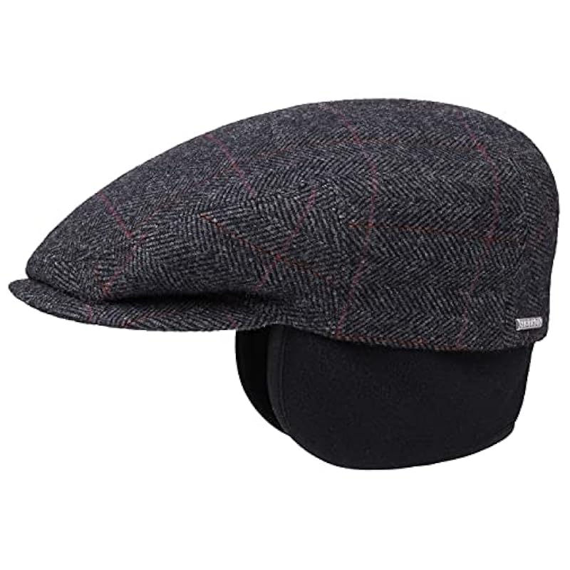 ‎mens Hats & Caps Stetson Stetson Kent Wool Ivy Cap with Earflaps Men | Made in The EU Anthracite