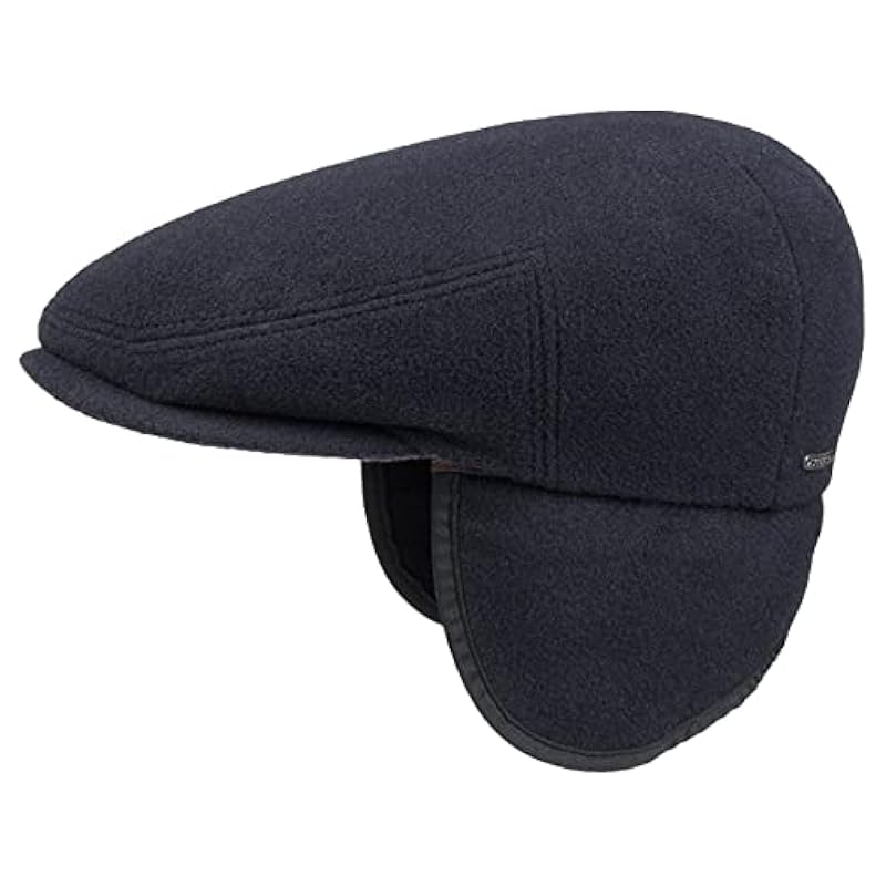 Stetson Kent Wool Earflaps Flat Cap Women/Men | Made in The EU Blue Stetson ‎mens Hats & Caps