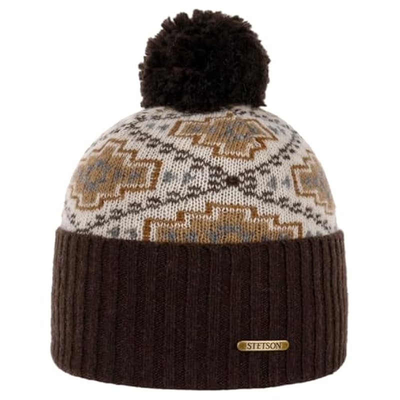 Stetson Hats & Caps ‎mens Stetson Navajo Pompom Hat Men - Made in Italy,Made in The EU Dark Brown
