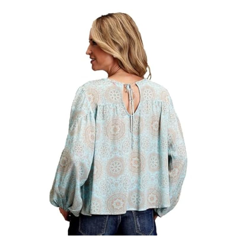 Stetson Tops, Tees & Blouses ‎womens Stetson Western Shirt Womens L/S Medallion S Aqua 11-050-0590-2015 BU
