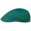 Stetson Stetson Texas Descott Linen Flat Cap Men - Made in The EU Green-blue ‎mens Hats & Caps