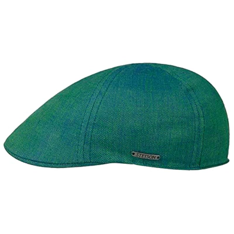 Stetson Stetson Texas Descott Linen Flat Cap Men - Made in The EU Green-blue ‎mens Hats & Caps