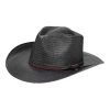 Stetson Hats & Caps ‎mens Stetson Black Belgrade Straw Western Hat with Chinstrap OSBLGD-3430 Black