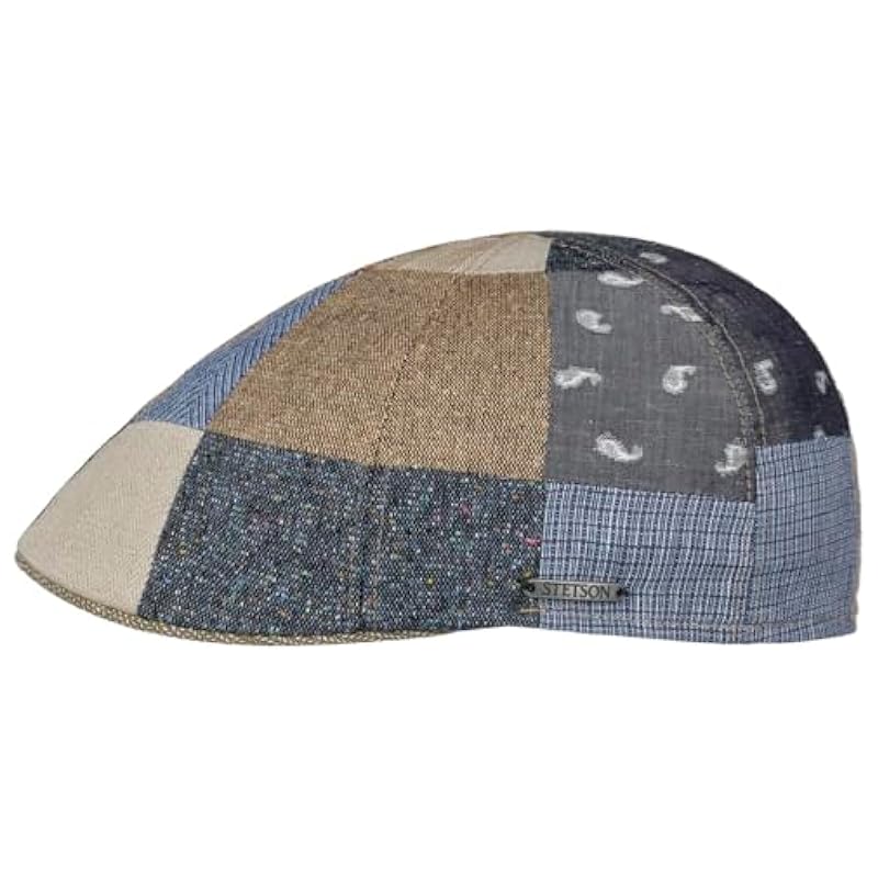 Stetson Texas Fresh Patchwork Flat Cap Men - Made in The EU Blue-beige ‎mens Hats & Caps Stetson